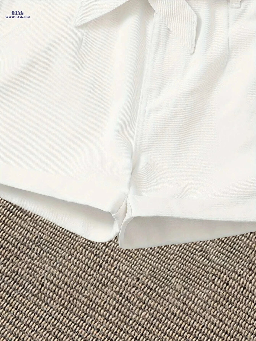 Women's White High-Waisted Casual Shorts - Beach & Office Ready   OAXG 