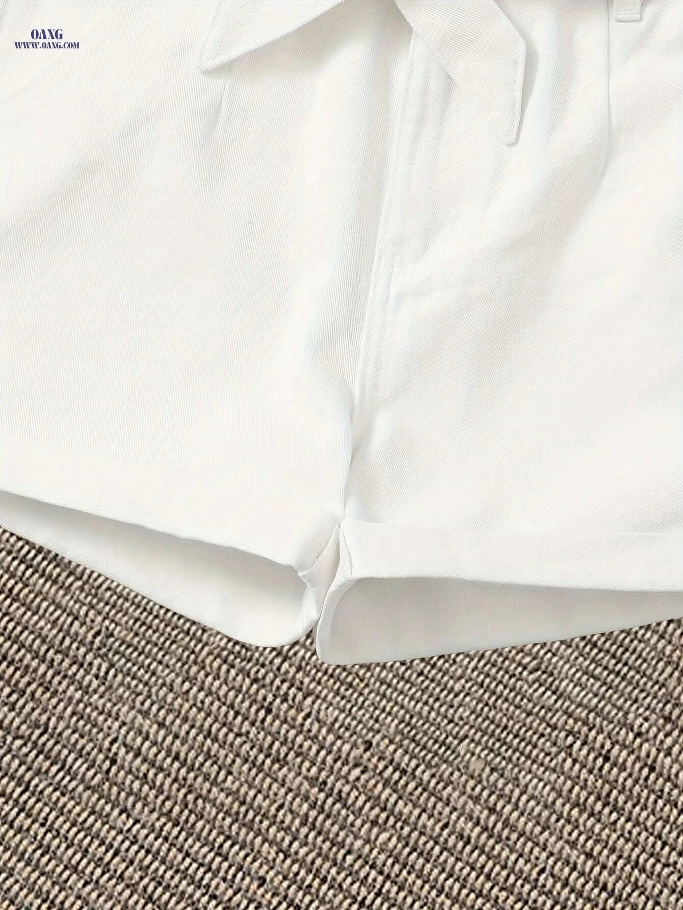 Women's White High-Waisted Casual Shorts - Beach & Office Ready   OAXG 