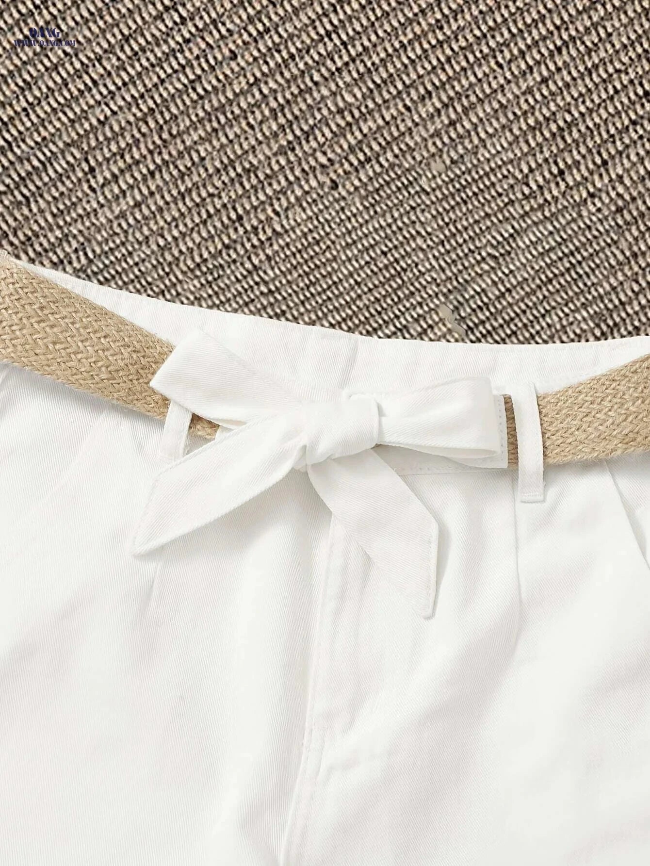 Women's White High-Waisted Casual Shorts - Beach & Office Ready   OAXG 