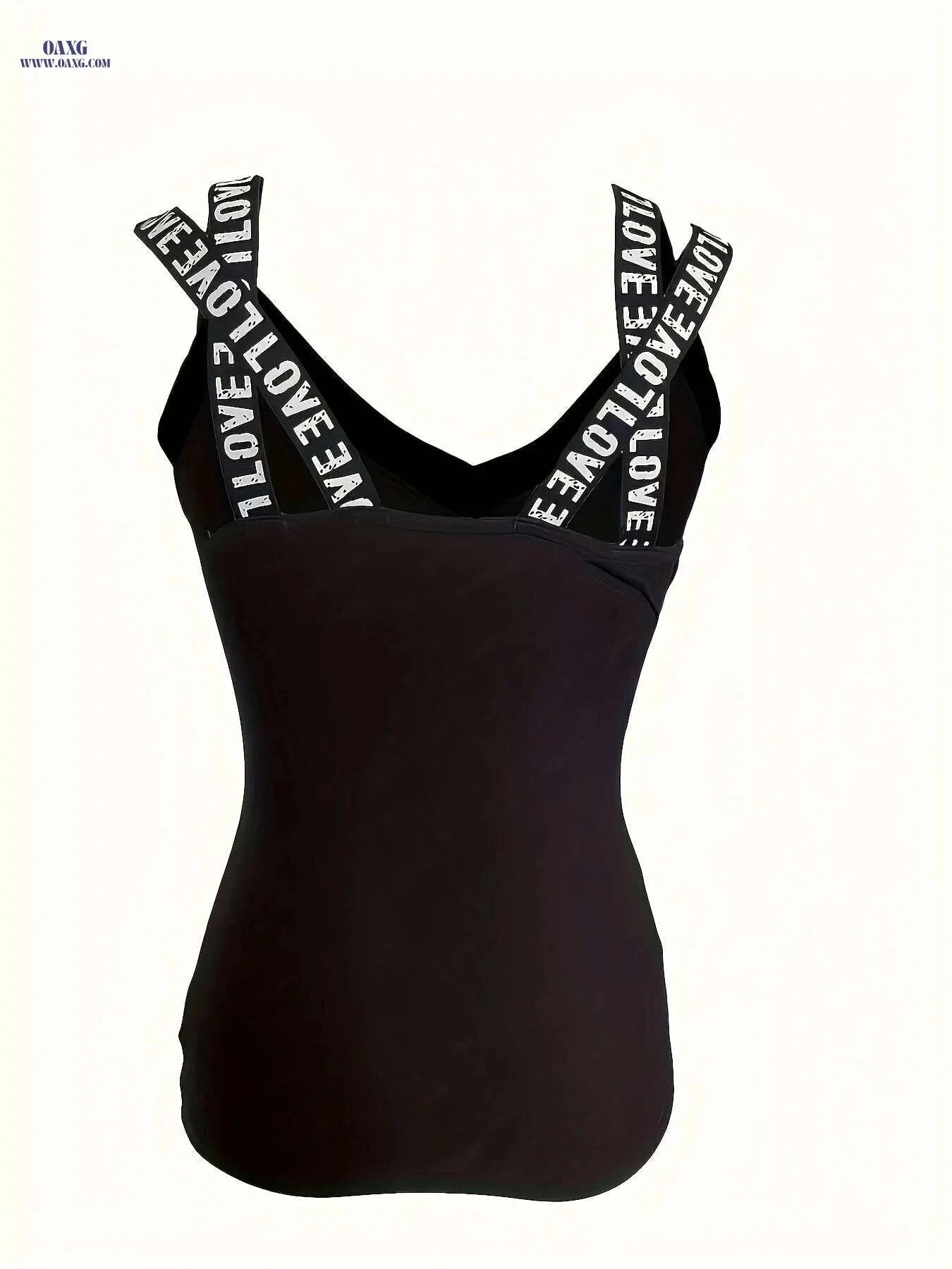 Women's White V-Neck Tank Top - Eyeletash Graphic & Breathable Fabric   OAXG Black / S