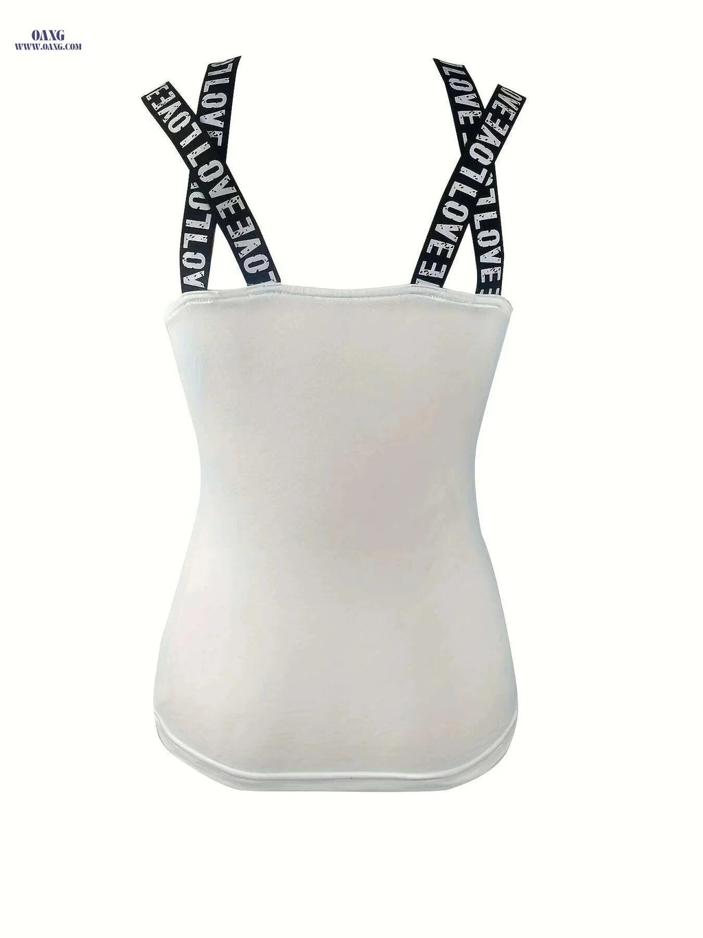 Women's White V-Neck Tank Top - Eyeletash Graphic & Breathable Fabric   OAXG 
