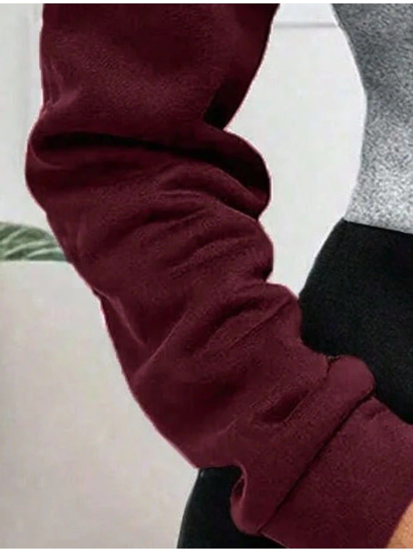 Women's Zip-Up Hoodie - Burgundy & Dark Tone Color Block Jacket, Full-Zip Front Closure, Machine Washable Winter Coat for Casual & Formal Outfits, Zip Up Hoodies, Winter Apparel, Hooded Sweatshirt, Sleek Fabric   OAXG Mixed colors / S
