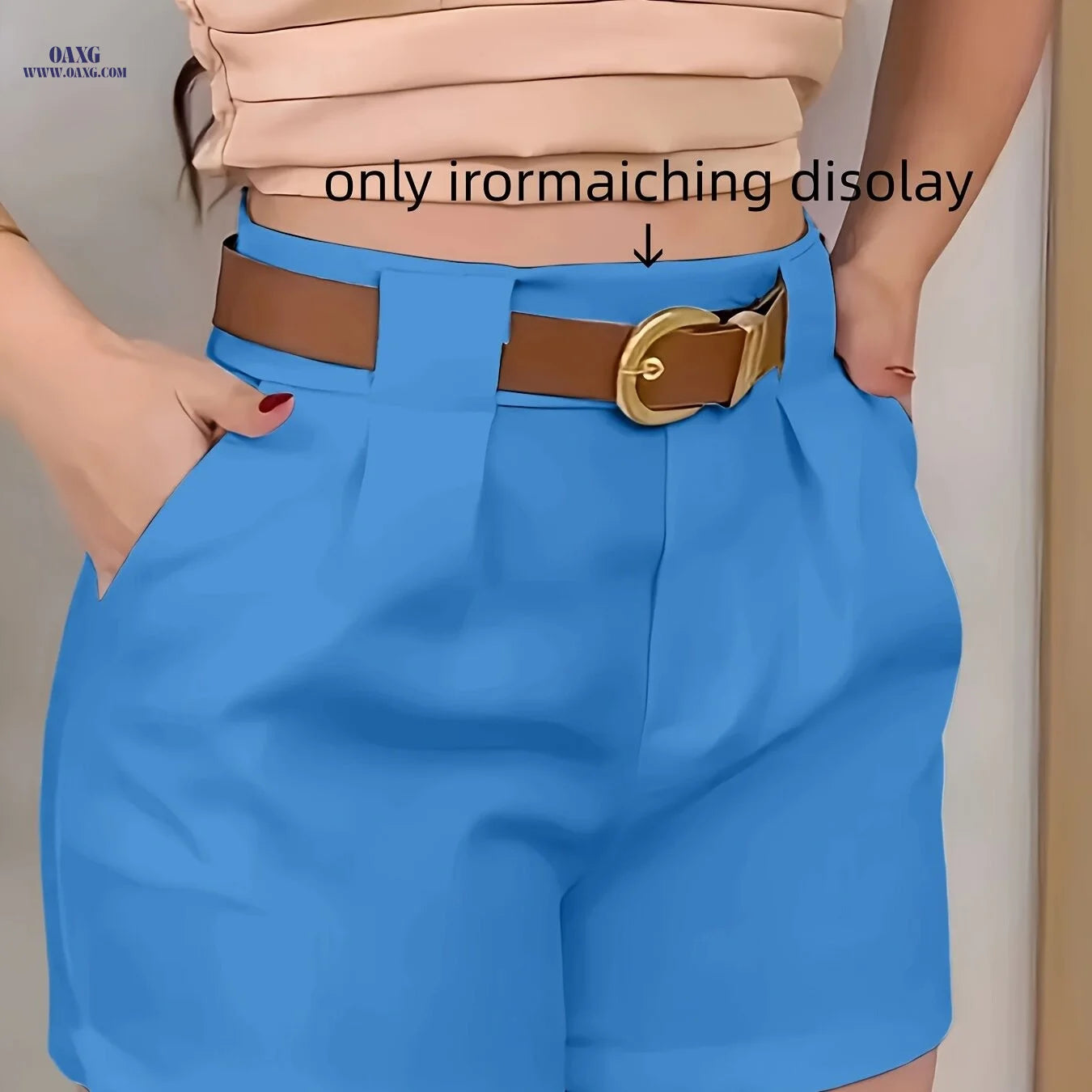 Women's Solid Color Casual Shorts - Slant Pockets for Spring/Fall   OAXG 