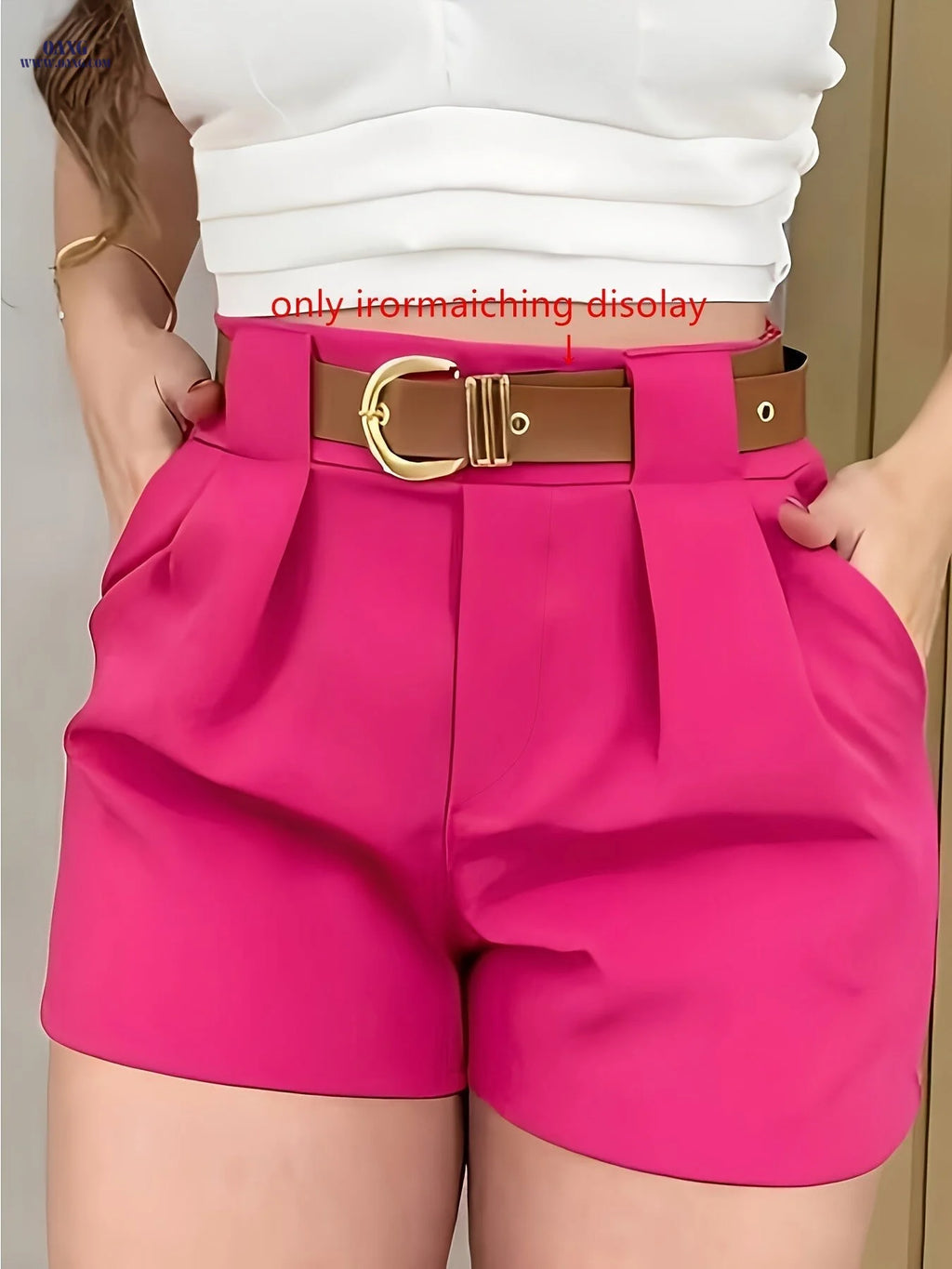 Women's Solid Color Casual Shorts - Slant Pockets for Spring/Fall   OAXG 