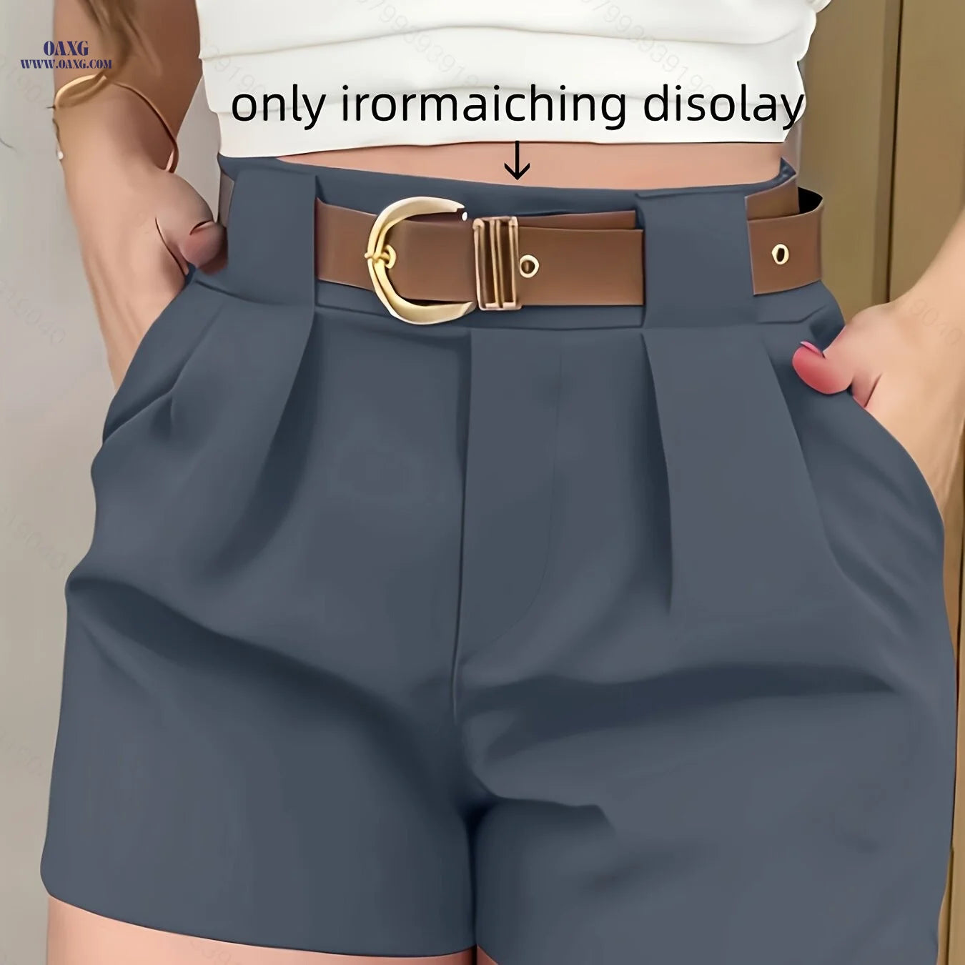 Women's Solid Color Casual Shorts - Slant Pockets for Spring/Fall   OAXG 