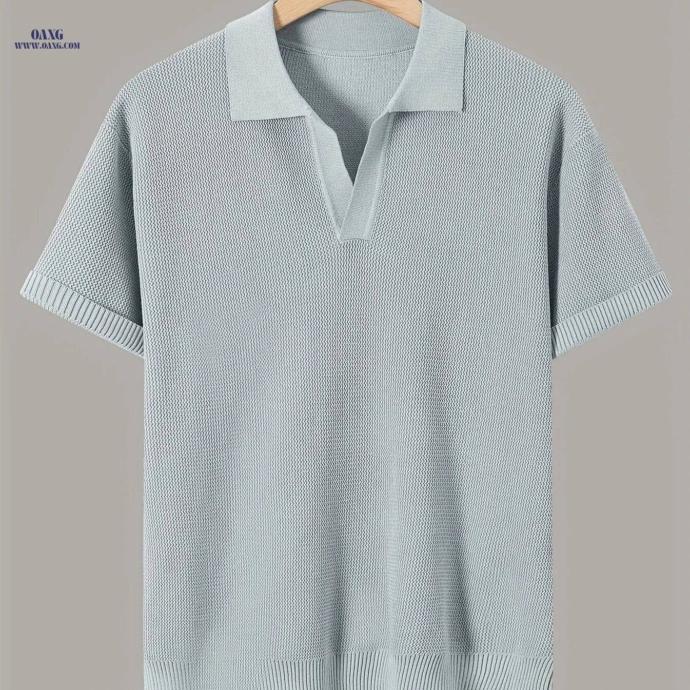 Xingfan Men's Knit Sweater - Trendy Lapel Short-Sleeve Fashion Top   OAXG White / FR S