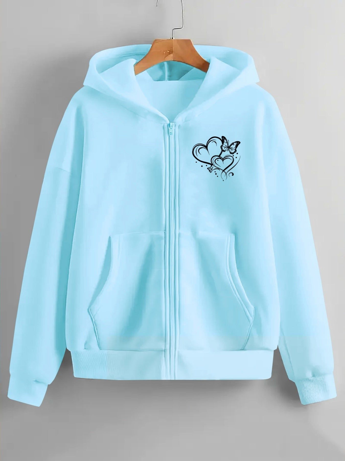 Y2K Floral Print Zip Hoodie - Comfortable & Stylish Casual Wear   OAXG Grey / S