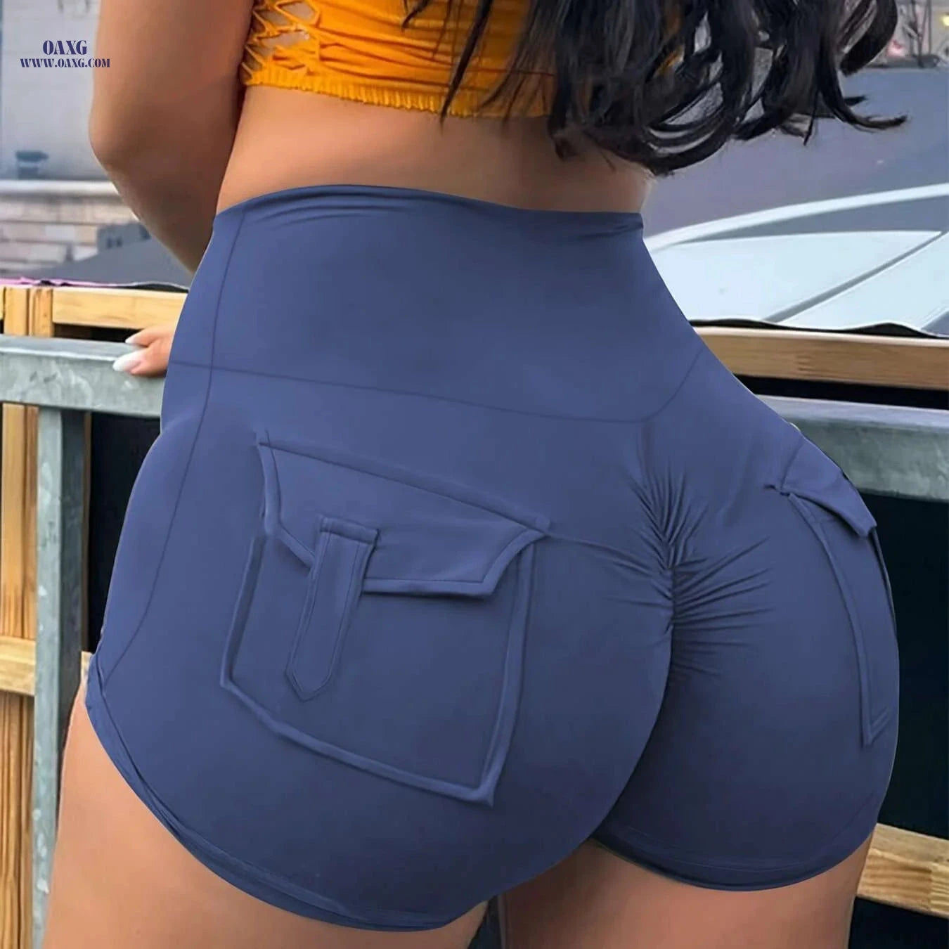 Y2K High-Waisted Skinny Shorts for Women - Comfortable and Trendy   OAXG 