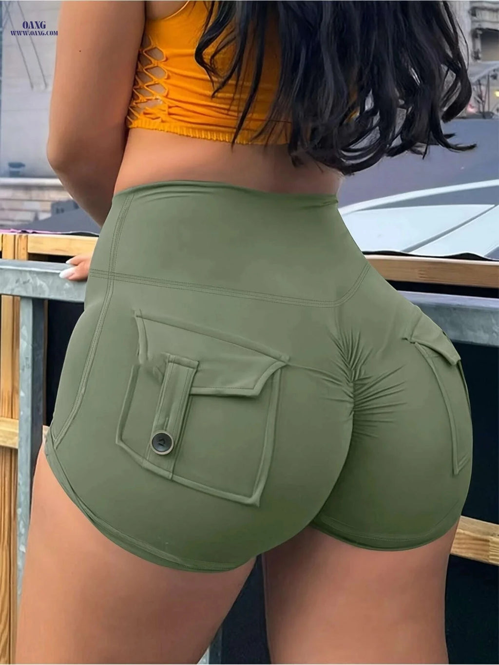 Y2K High-Waisted Skinny Shorts for Women - Comfortable and Trendy   OAXG 