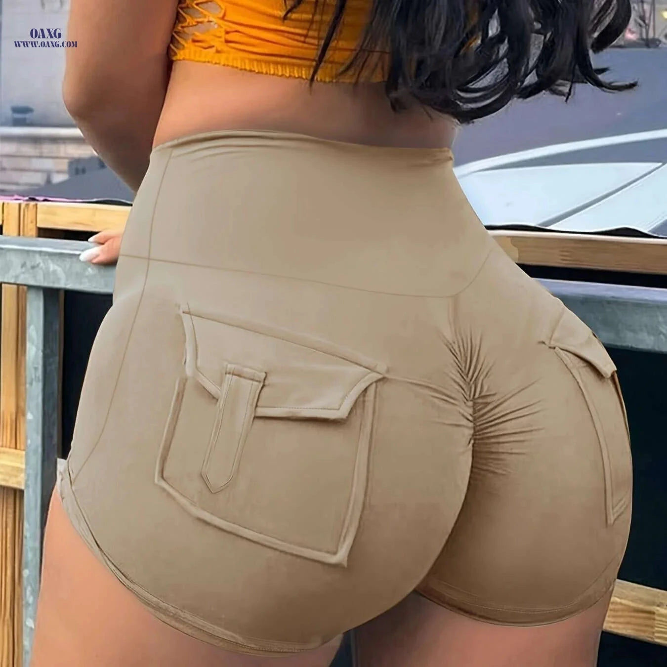 Y2K High-Waisted Skinny Shorts for Women - Comfortable and Trendy   OAXG 