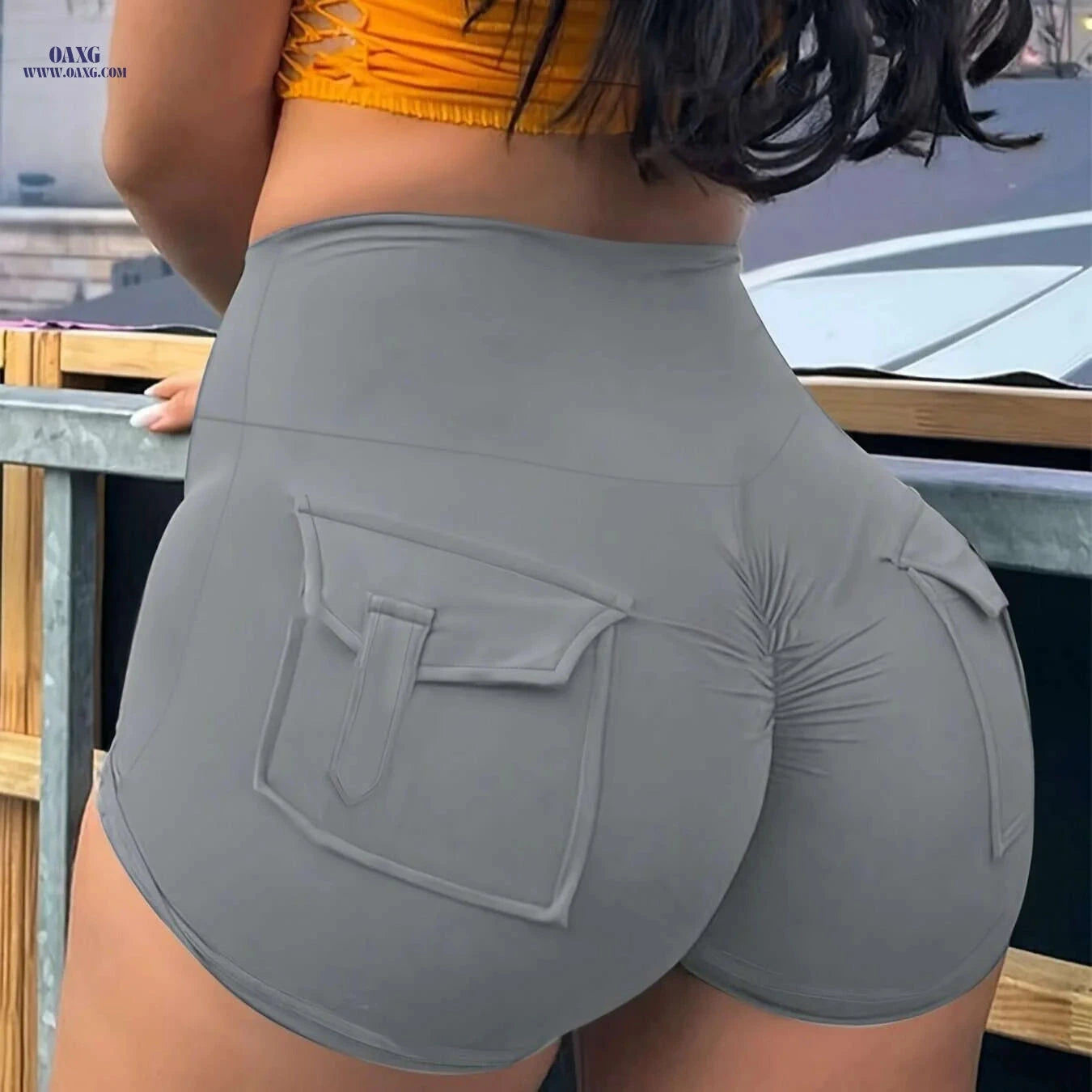 Y2K High-Waisted Skinny Shorts for Women - Comfortable and Trendy   OAXG 
