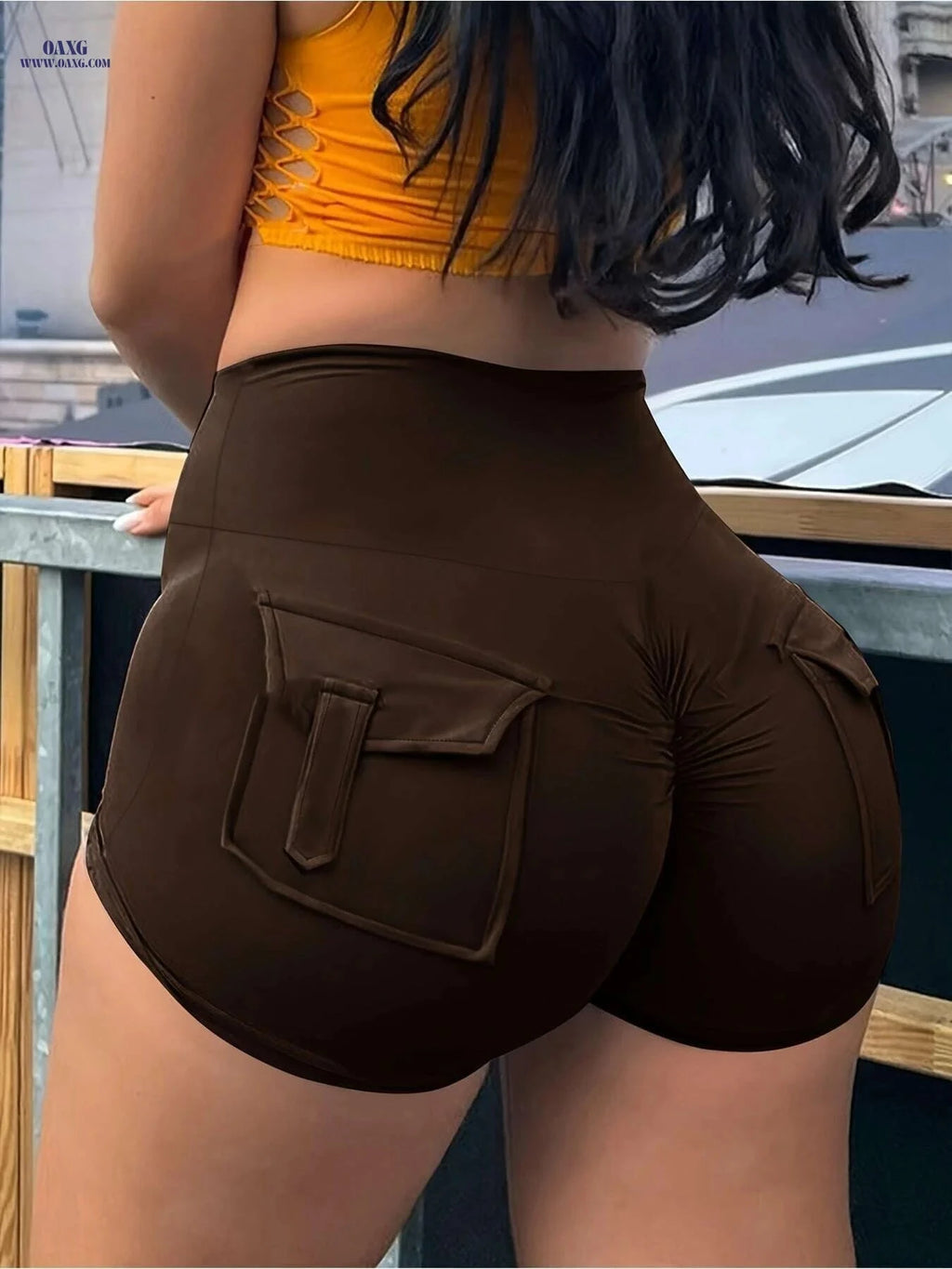 Y2K High-Waisted Skinny Shorts for Women - Comfortable and Trendy   OAXG 