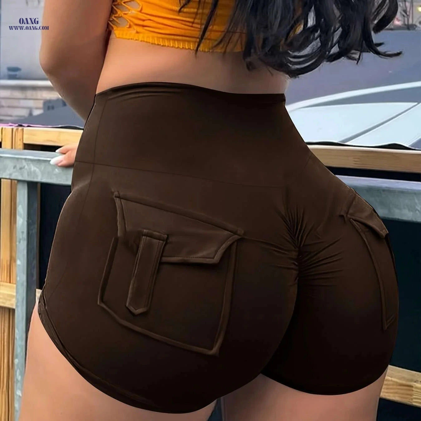 Y2K High-Waisted Skinny Shorts for Women - Comfortable and Trendy   OAXG 