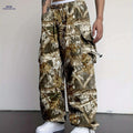 Y2K-Inspired Men's Camo Cargo Pants - Loose Fit for Casual Workwear   OAXG 