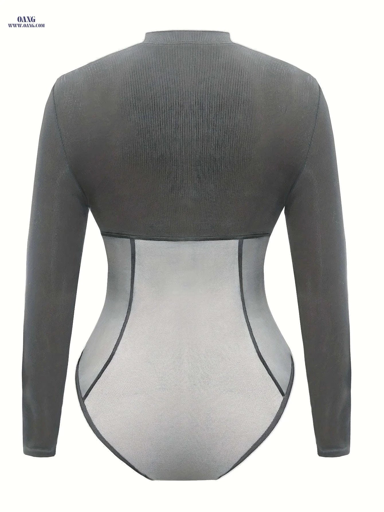 Y2K Ribbed Long Sleeve Bodysuit - Slim Fit with Tassel Detail   OAXG 