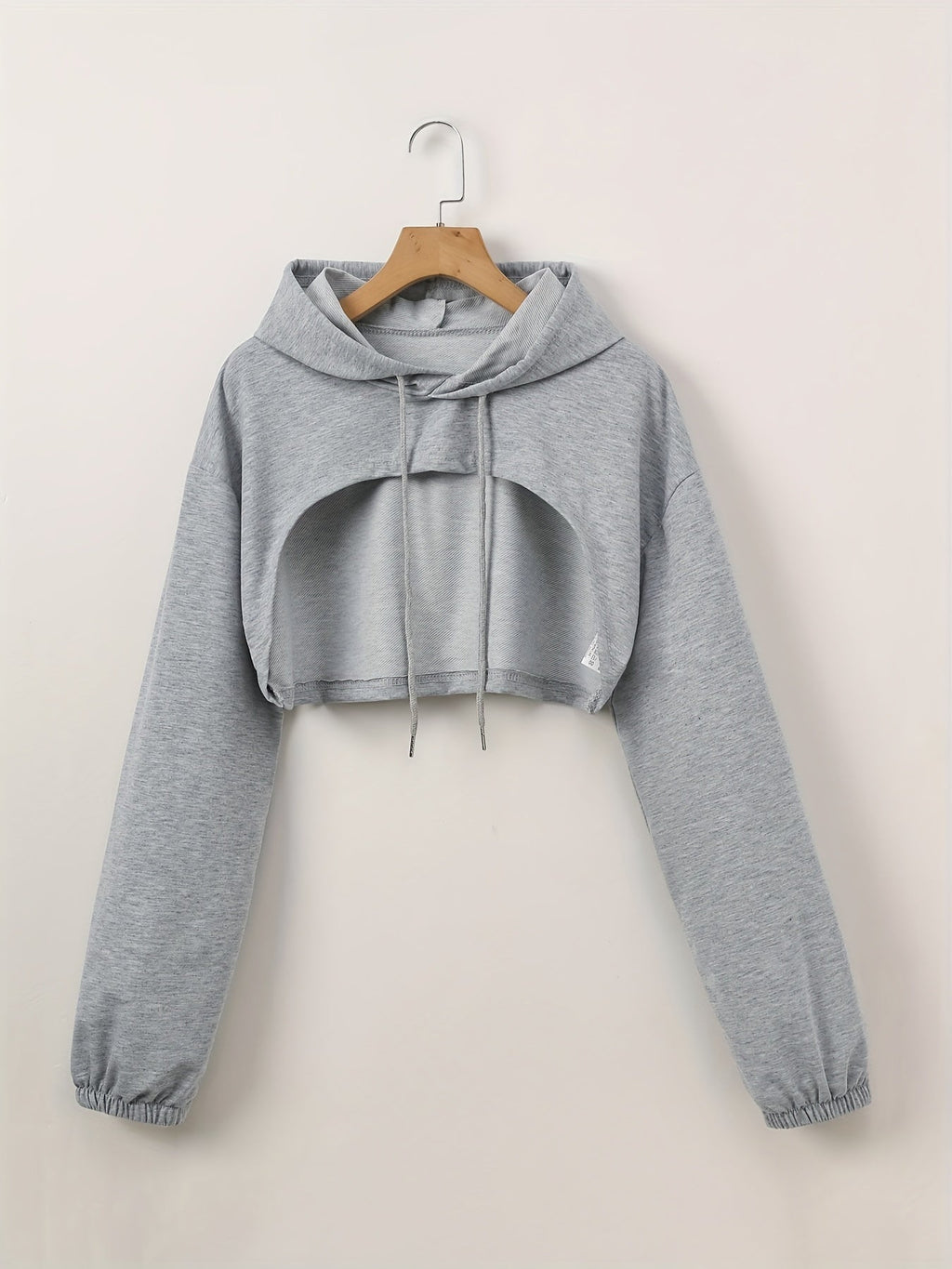 Y2K Solid Color American-Style Hoodie for Trendy, Fashionable Top for Spring, Summer, And Autumn 2024, Perfect for Street Style And Casual Sports   OAXG Black / XS