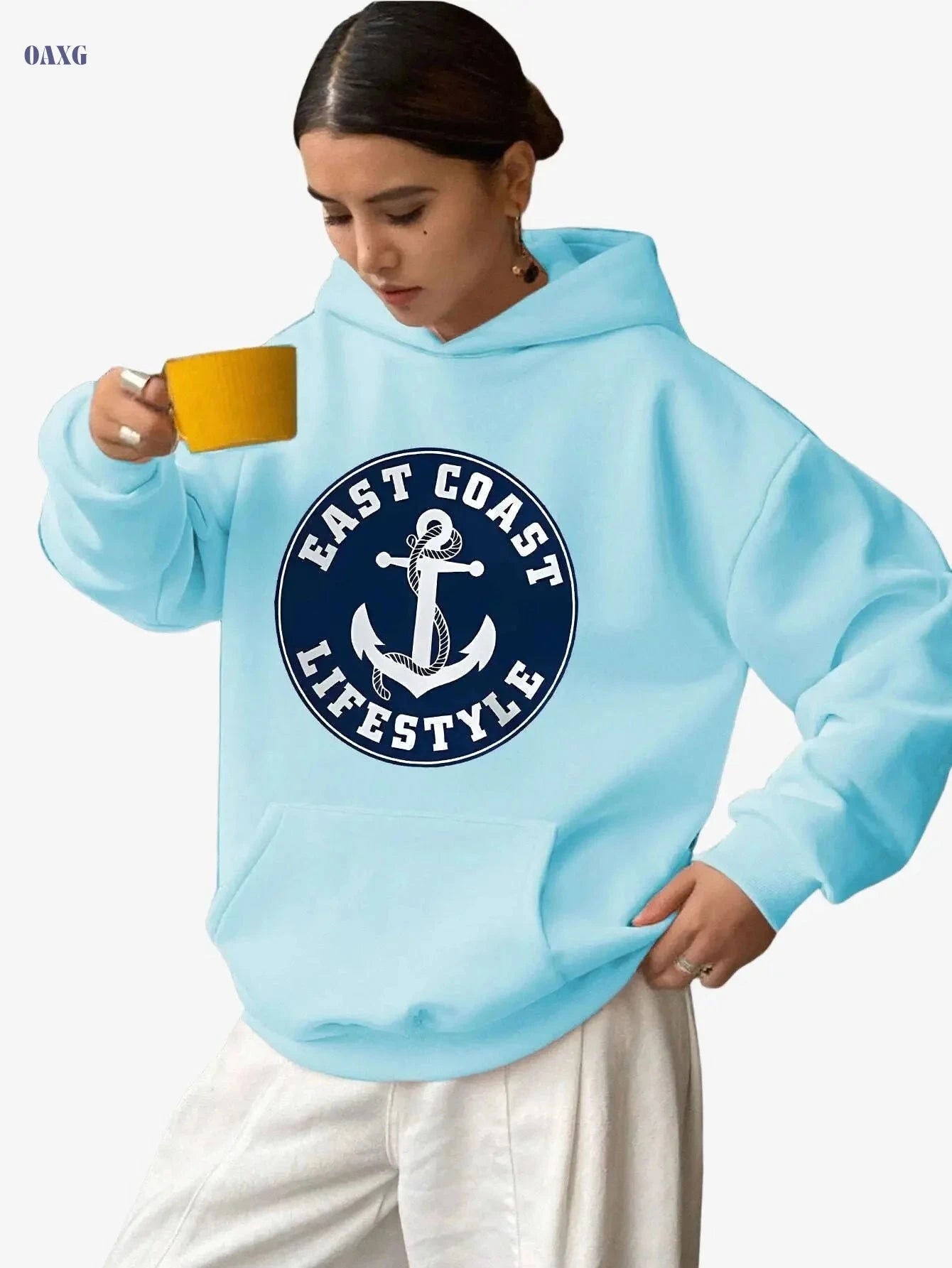Y2K Style Artistic Letter Print Hoodie - Comfortable Casual Wear   OAXG 