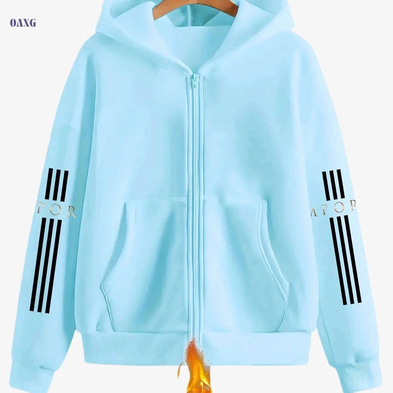Y2K Zip-Up Hoodie - Artistic Letter Print, Casual Spring Fashion   OAXG 