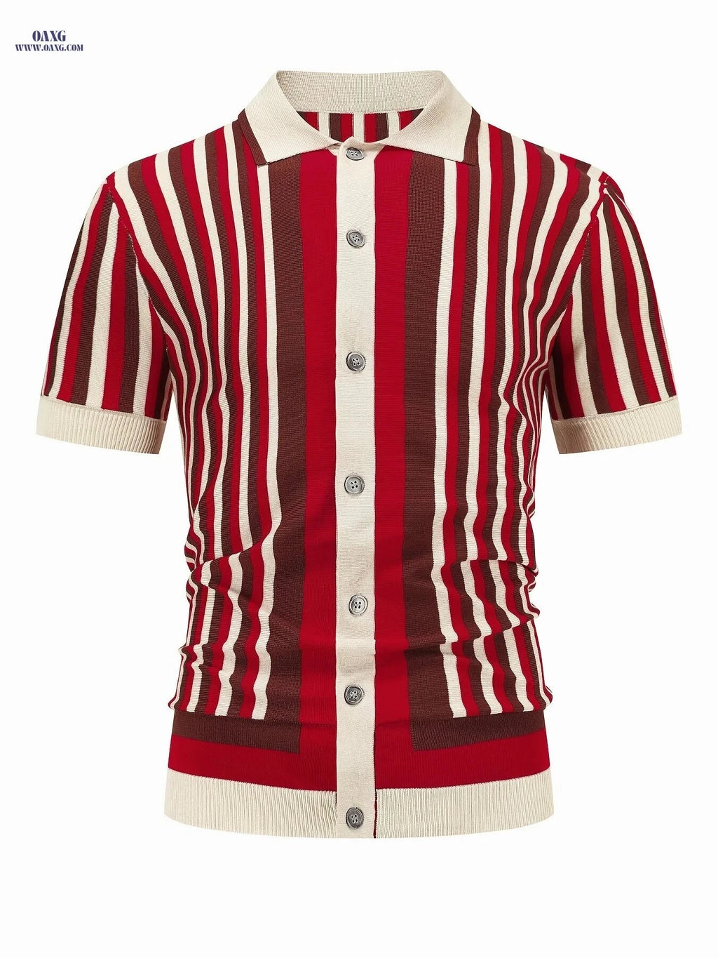 YFOF Men's Striped Knit Shirt - Cool Summer Polo for Casual Wear   OAXG Sky Blue / FR S