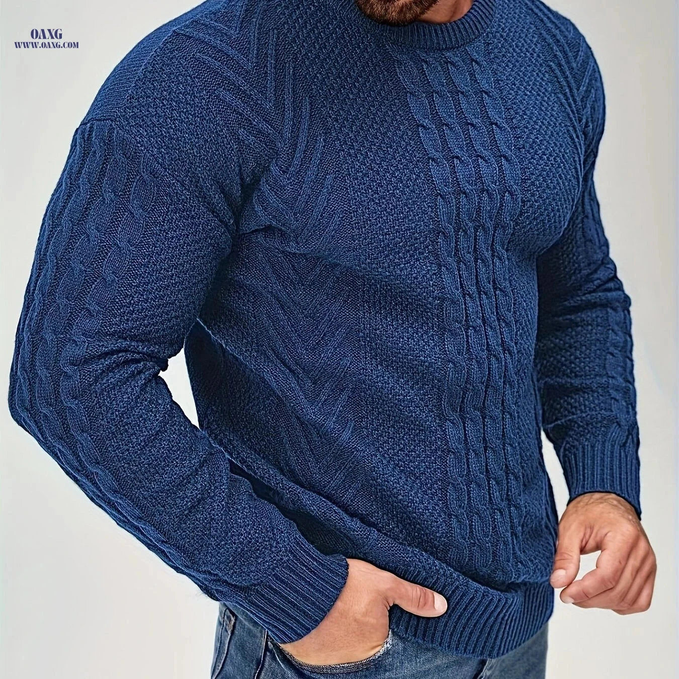 YFOF Men's Warm Winter Sweater - Soft Knit Crew Neck Pullover   OAXG 