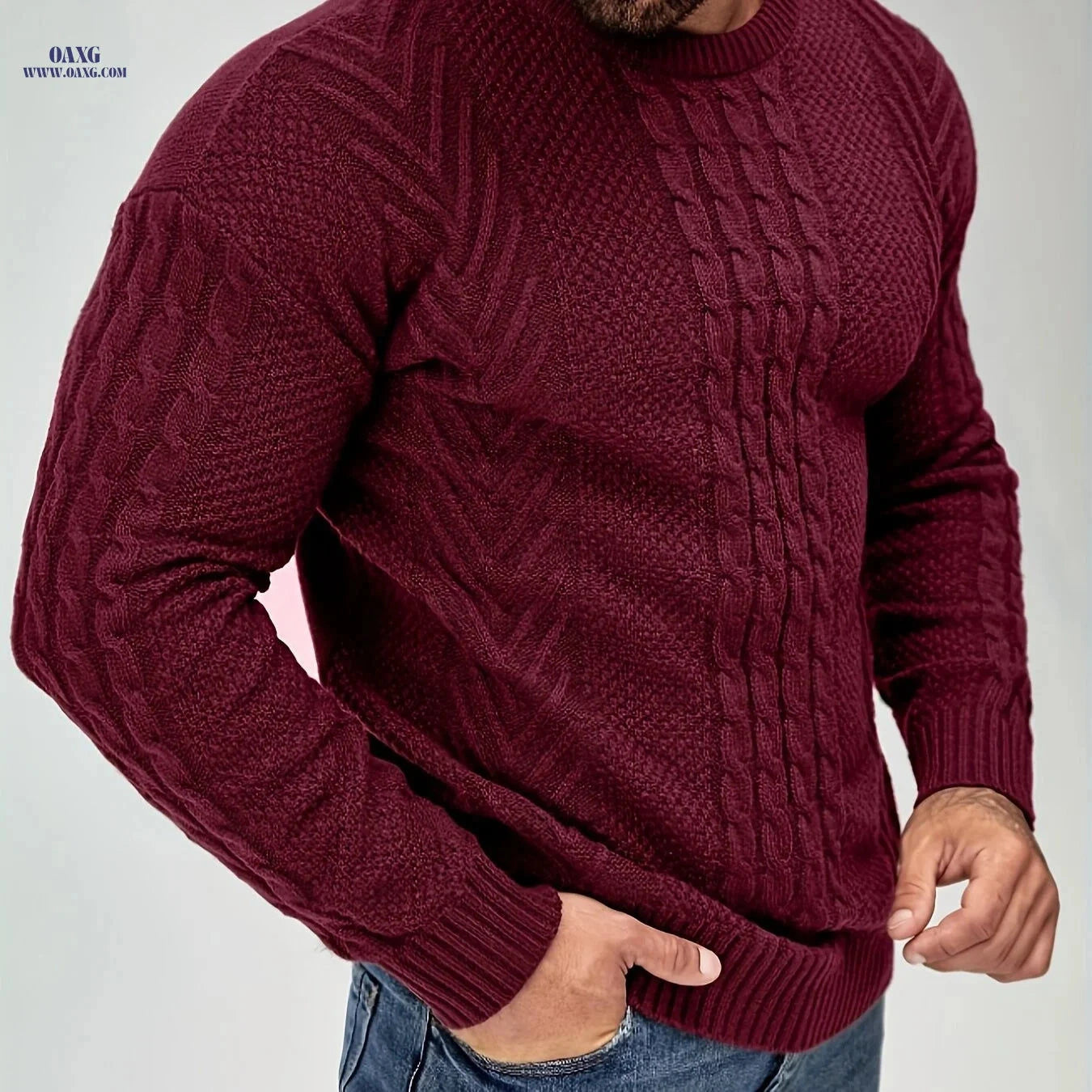 YFOF Men's Warm Winter Sweater - Soft Knit Crew Neck Pullover   OAXG 