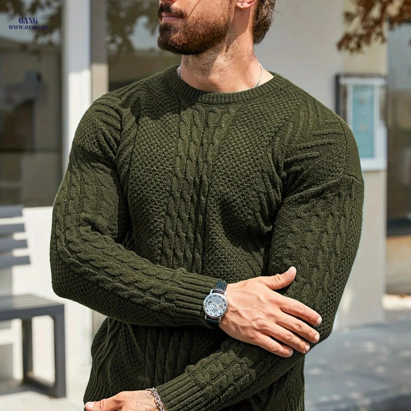 YFOF Men's Warm Winter Sweater - Soft Knit Crew Neck Pullover   OAXG 