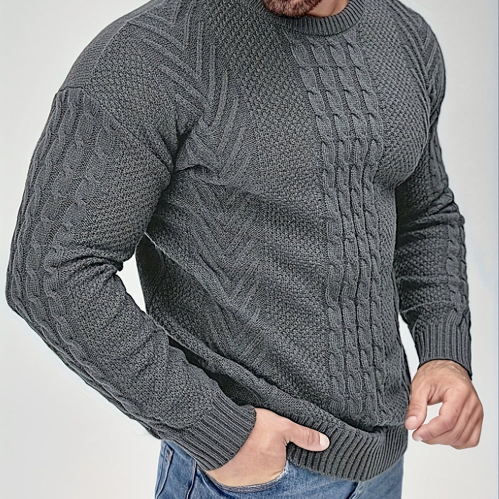 YFOF Men's Warm Winter Sweater - Soft Knit Crew Neck Pullover   OAXG 