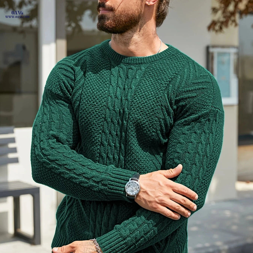 YFOF Men's Warm Winter Sweater - Soft Knit Crew Neck Pullover   OAXG 