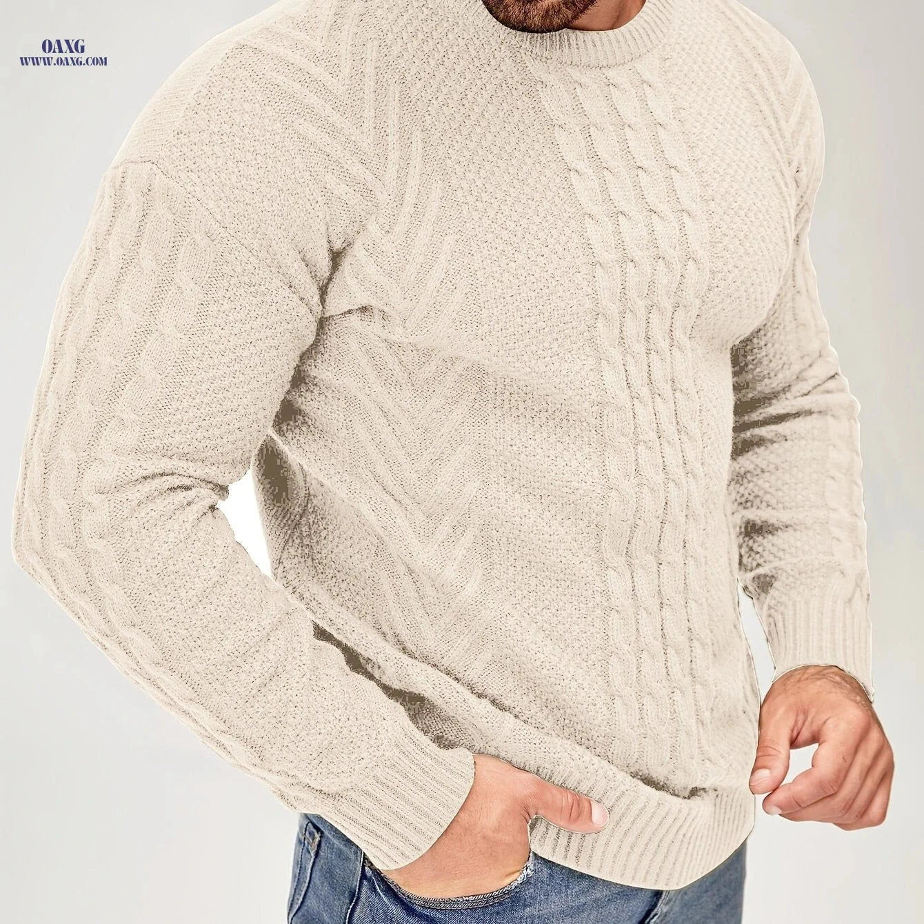 YFOF Men's Warm Winter Sweater - Soft Knit Crew Neck Pullover   OAXG 